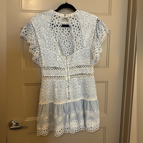 SAYLOR Shanice Romper in Yankee Pinstripe. Size small - Picture 4 of 7